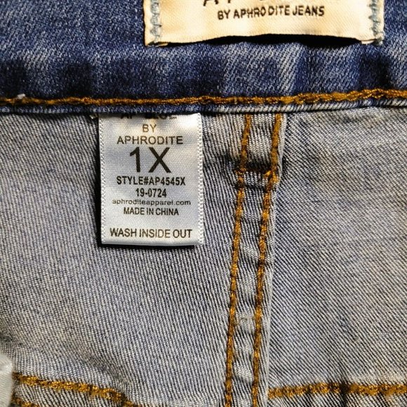 NWT AP Blue by Aphrodite Jeans with White Fringe Size 1X - Picture 10 of 12
